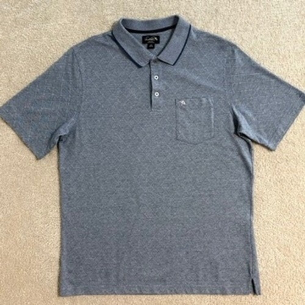 Arnold Palmer Easy Care Polo Shirt Diamond Pattern Short‎ Sleeve Mens L/G